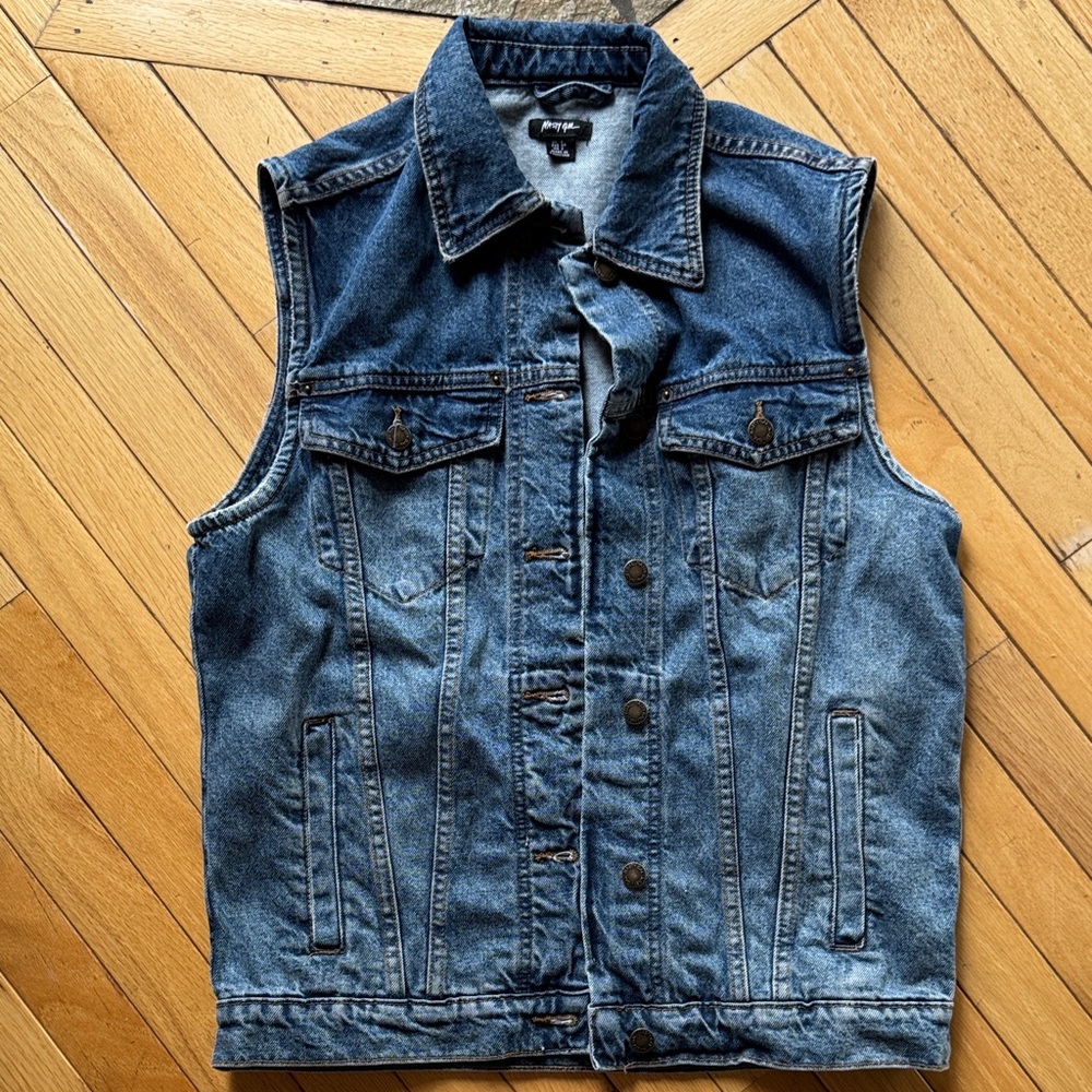 NstyGal Oversized Classic Blue Denim Vest